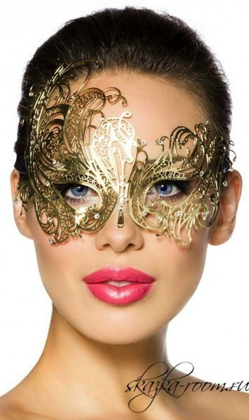 Венецианская металлическая маска (золотая)