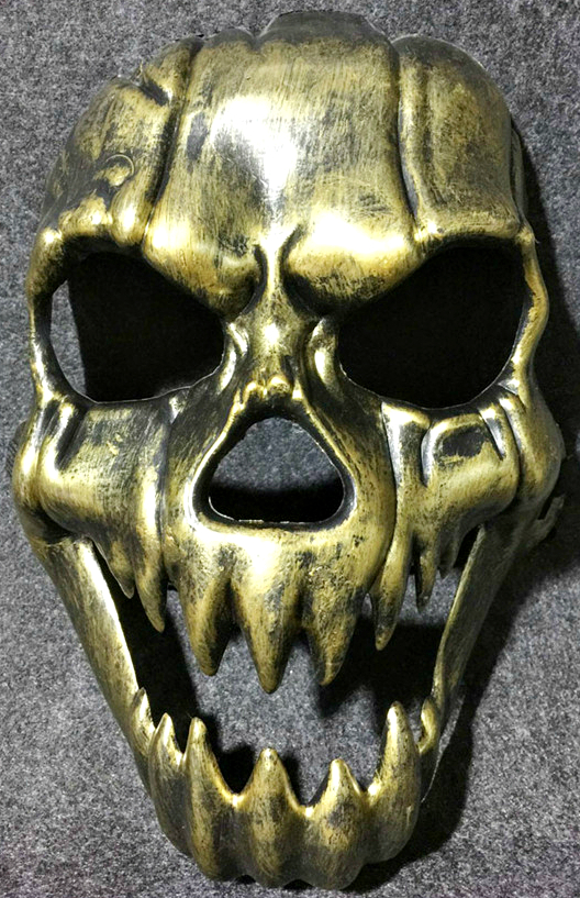 Венецианская маска Череп (золотая)