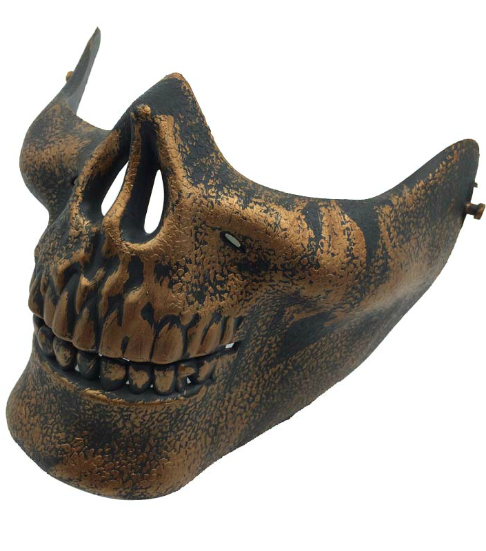 Защитная маска-череп на пол лица (бронзовая)
