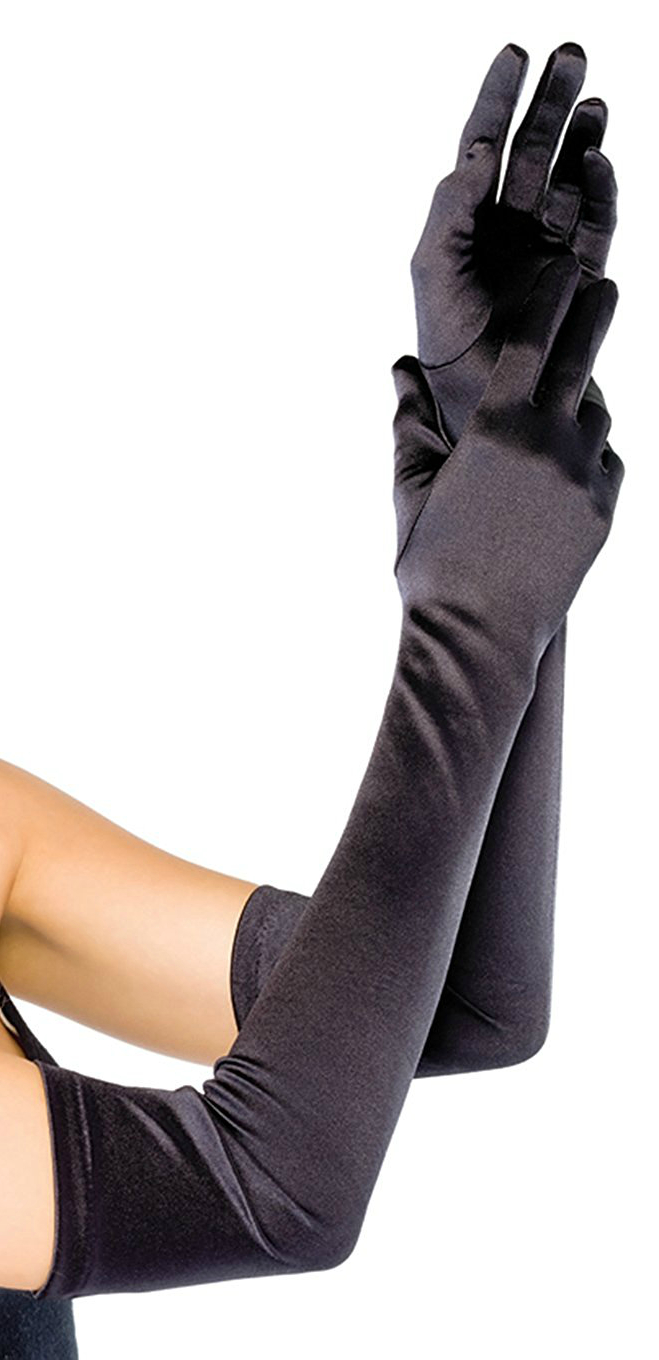Карнавальные перчатки длинные (черные)