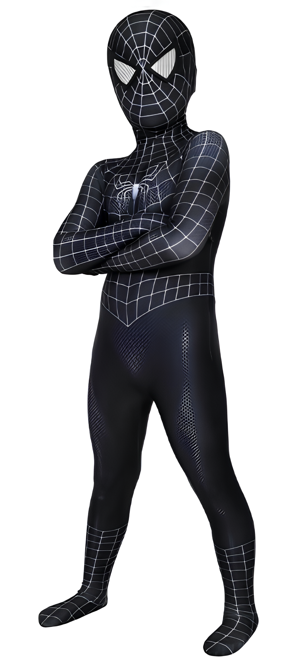 Костюм Черного Человека-паука ЛЮКС с зеркальными глазами