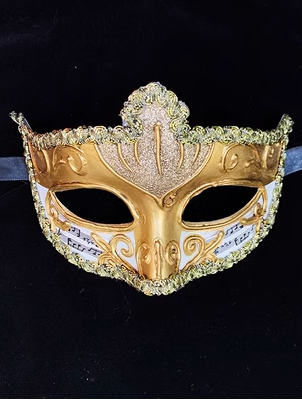 Венецианская маска Музыка-2 (Золотая)
