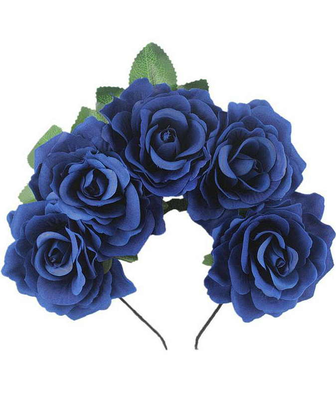 Ободок с синими цветами