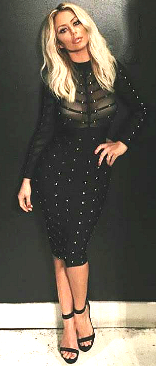 Платье Herve Leger с клепками (черное)
