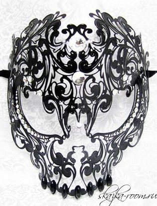 Металлическая маска Череп (черная)