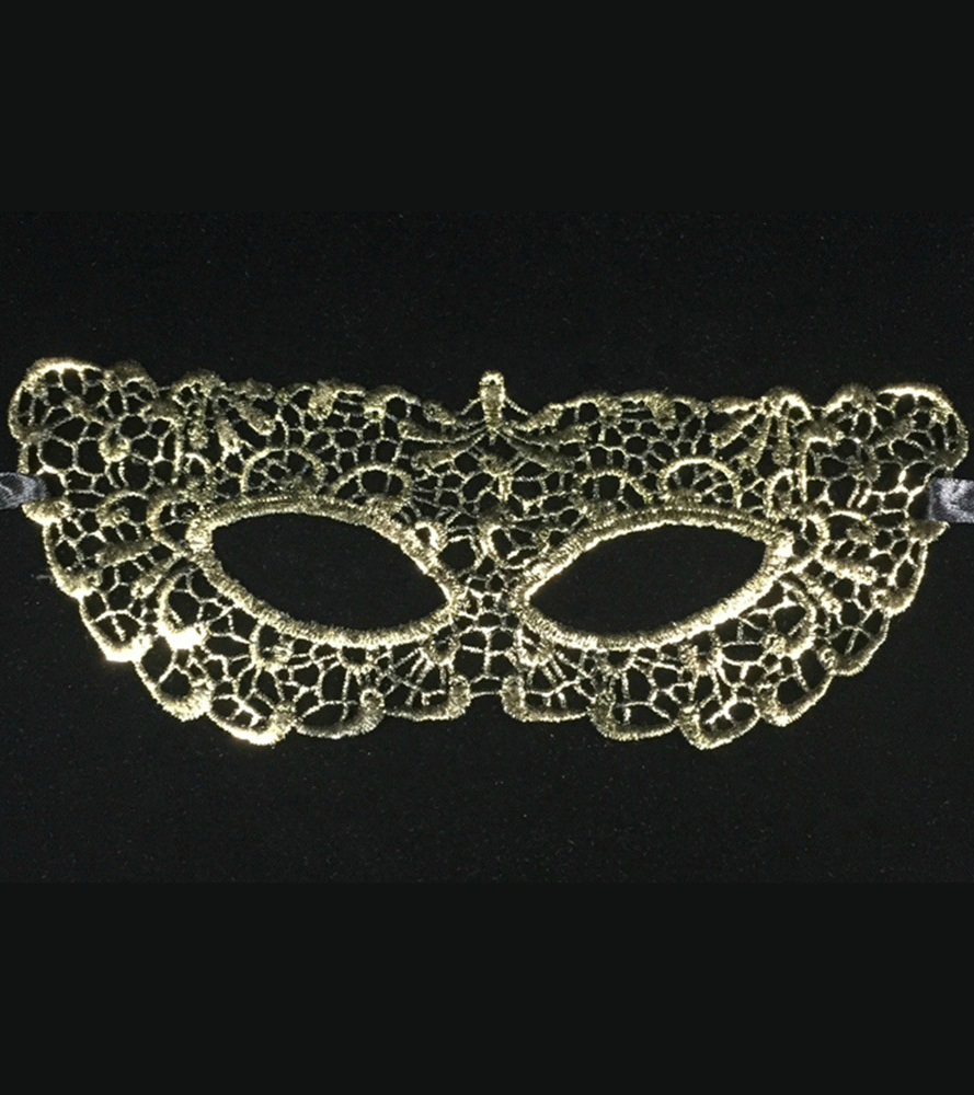 Вечерняя кружевная маска (золотая)