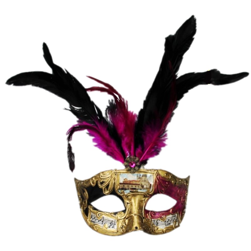 Венецианская маска Музыка с перьями