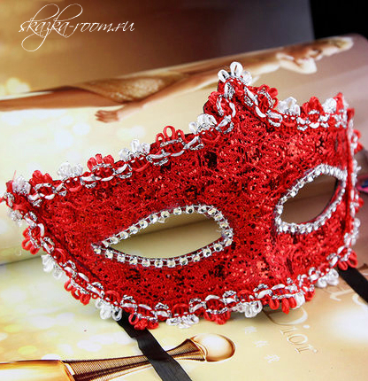 Венецианская маска Виттория (красная)