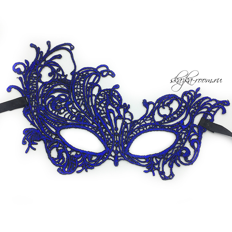 Венецианская кружевная маска (синяя)