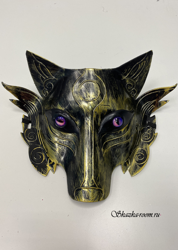 Венецианская маска Волка (золотая)