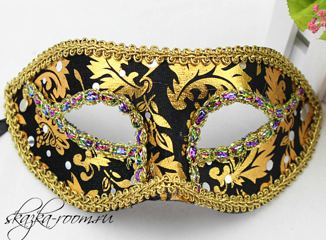 Венецианская маска Коломбина (черная)