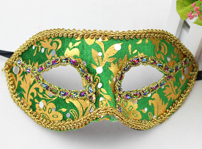 Венецианская маска Коломбина (зеленая)