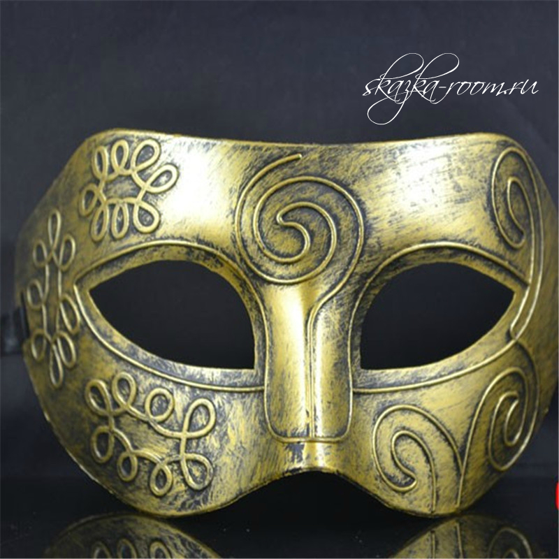 Маскарадная маска на пол лица (золотая)