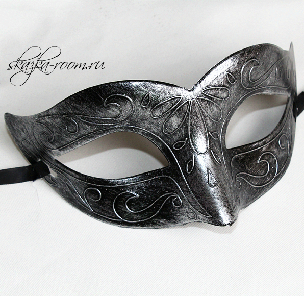 Маскарадная маска с узором (серебряная)