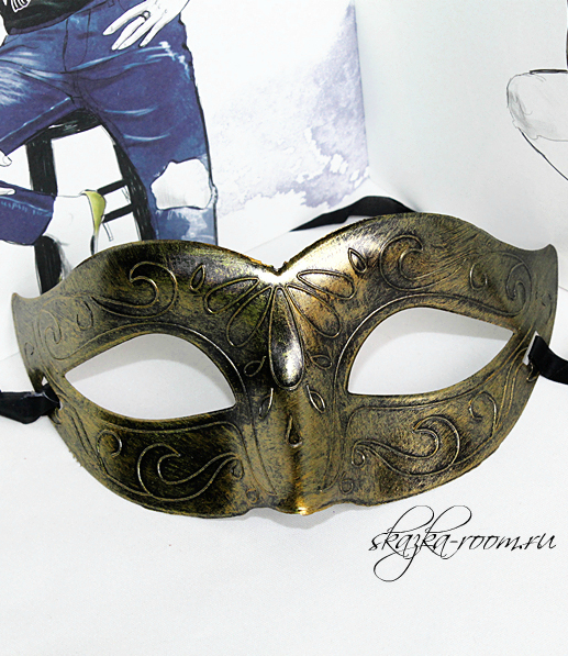 Маскарадная маска с узором (золотая)
