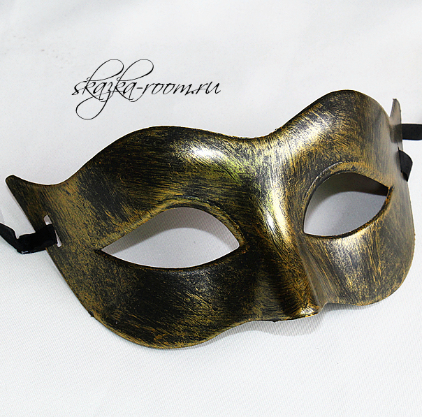 Венецианская классическая маска (золотая)