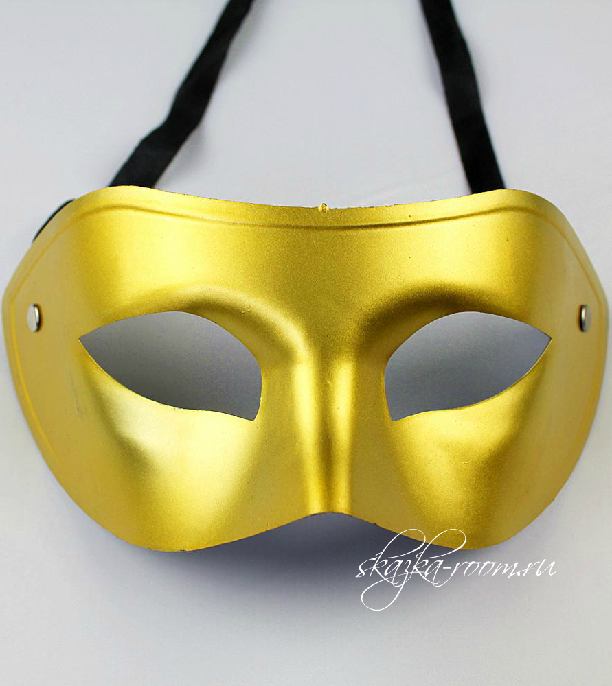 Маскарадная классическая маска (желтая)
