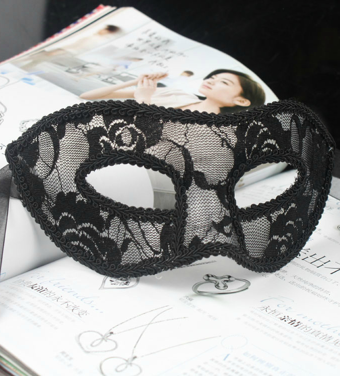 Венецианская ажурная маска (черная)