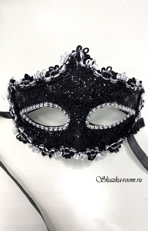 Венецианская маска Виттория (черно-белая)