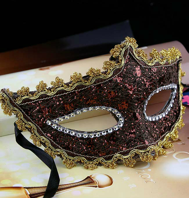 Венецианская маска Виттория (коричневая)