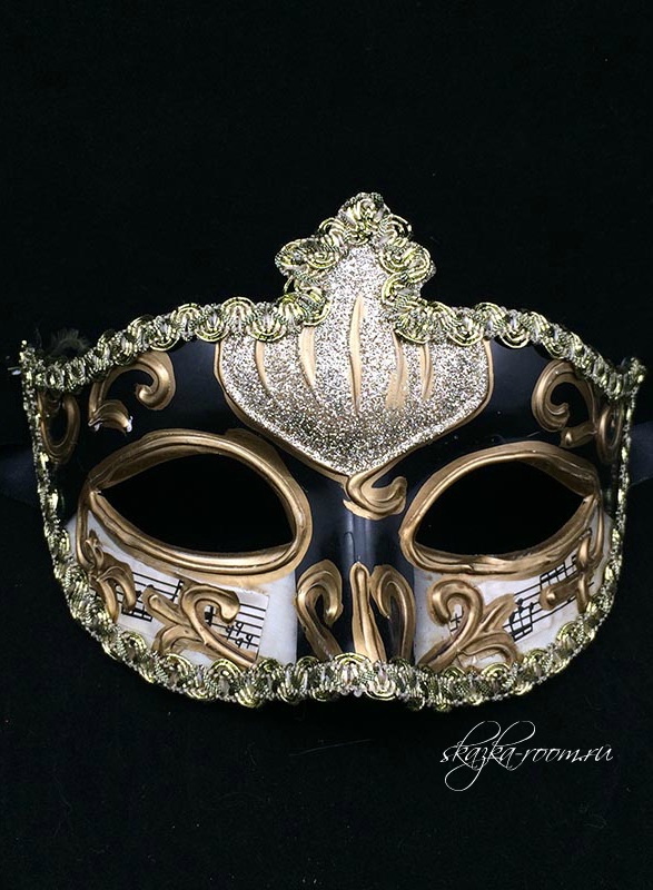 Венецианская маска Музыка-2 (Черная)