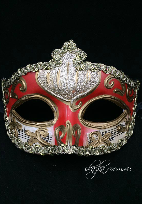 Венецианская маска Музыка-2 (Красная)