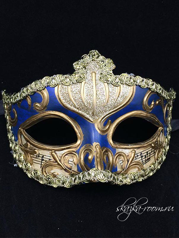 Венецианская маска Музыка-2 (синяя)
