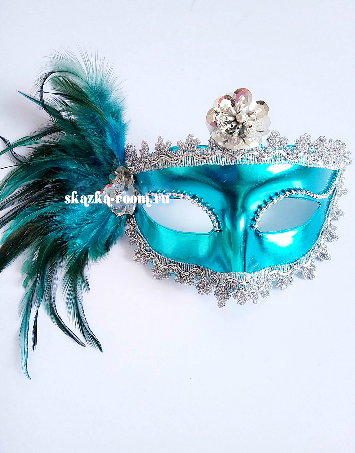 Венецианская маска Валери (голубая)