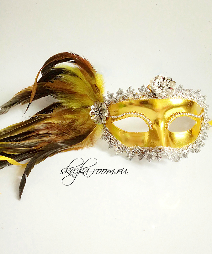 Венецианская маска Валери (желтая)