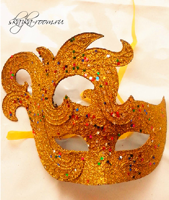 Венецианская маска Аврора (золотая)