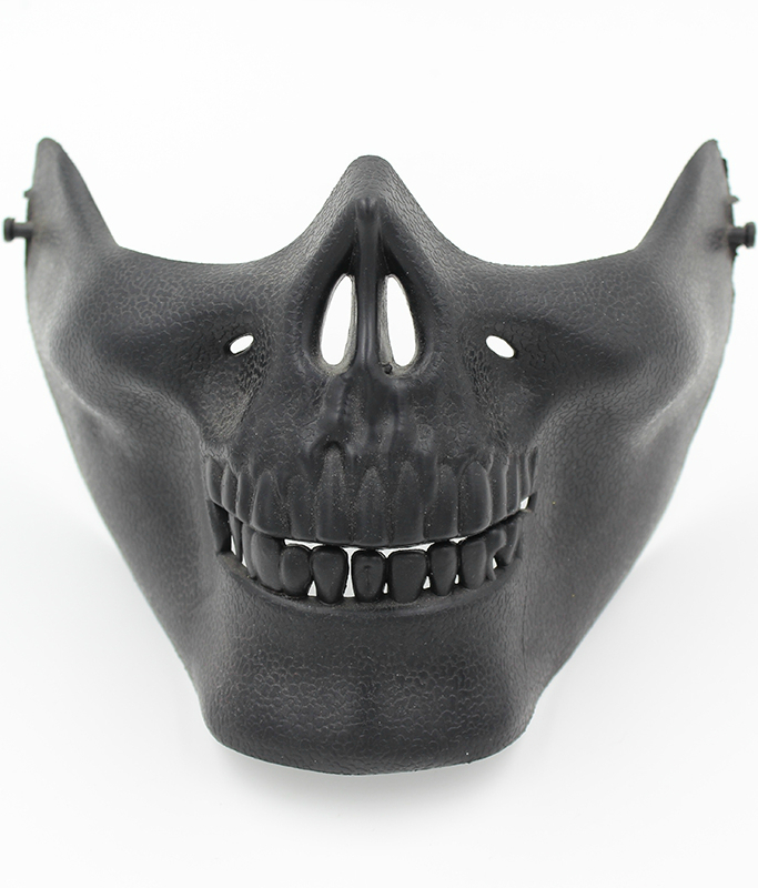 Защитная маска-череп на пол лица (черная)