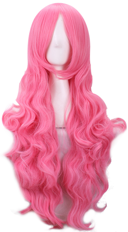 Ярко-розовый волнистый парик