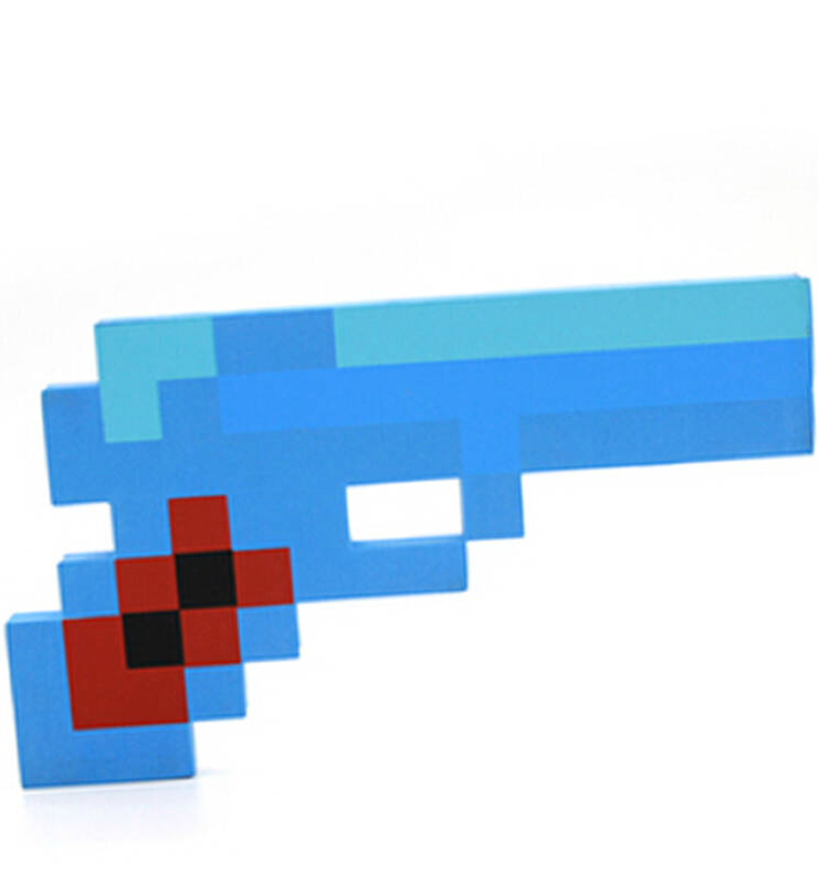 Пиксельный пистолет Майнкрафт (синий)