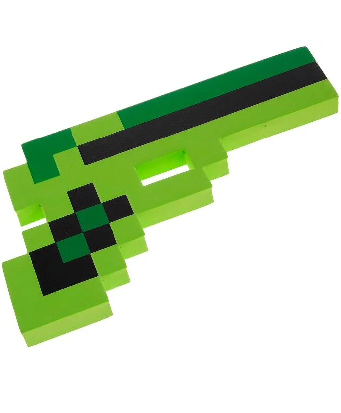 Пиксельный пистолет Майнкрафт (зеленый)