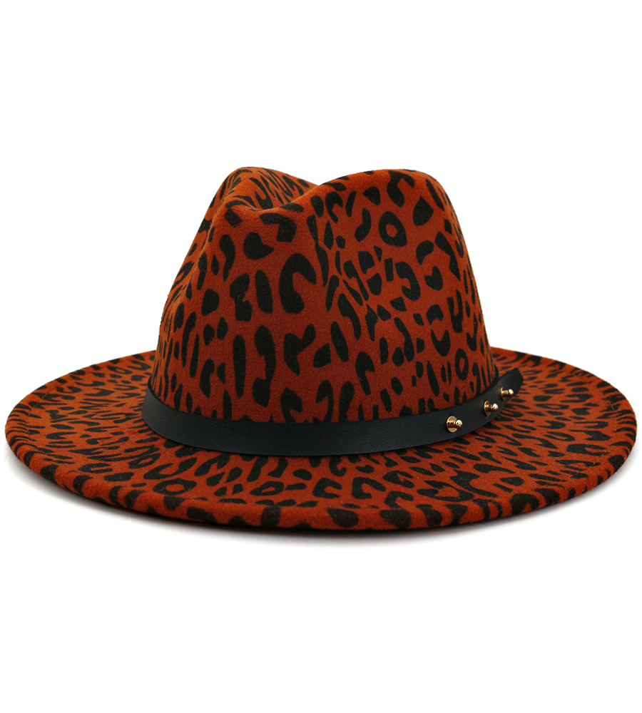 Леопардовая фетровая шляпа