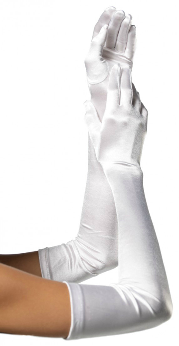 Карнавальные перчатки длинные (белые)