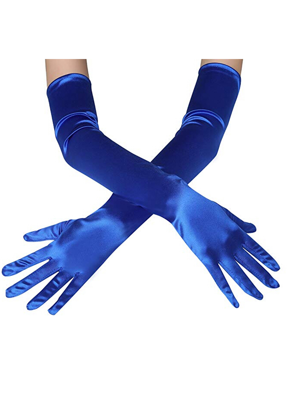 Карнавальные перчатки длинные (синие)