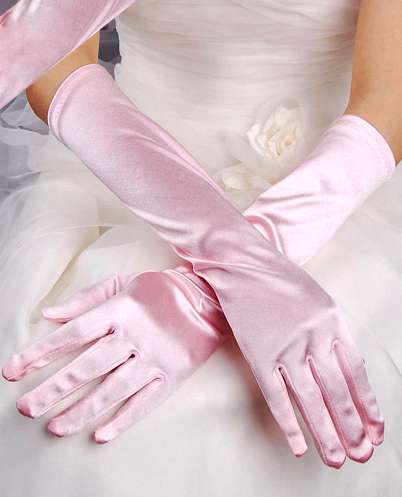 Карнавальные перчатки (розовые, ниже локтя)