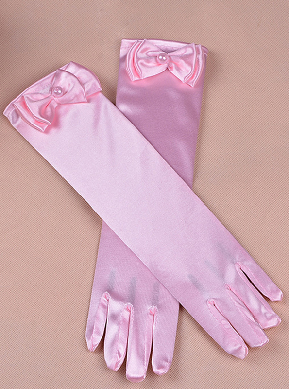 Детские светло-розовые перчатки