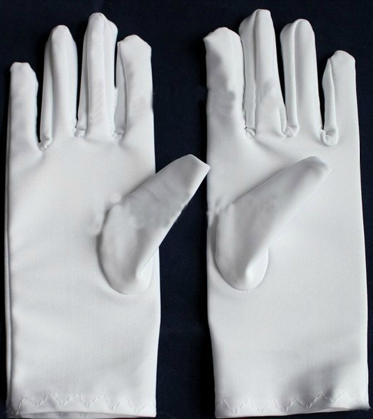 Короткие перчатки из спандекса (белые)