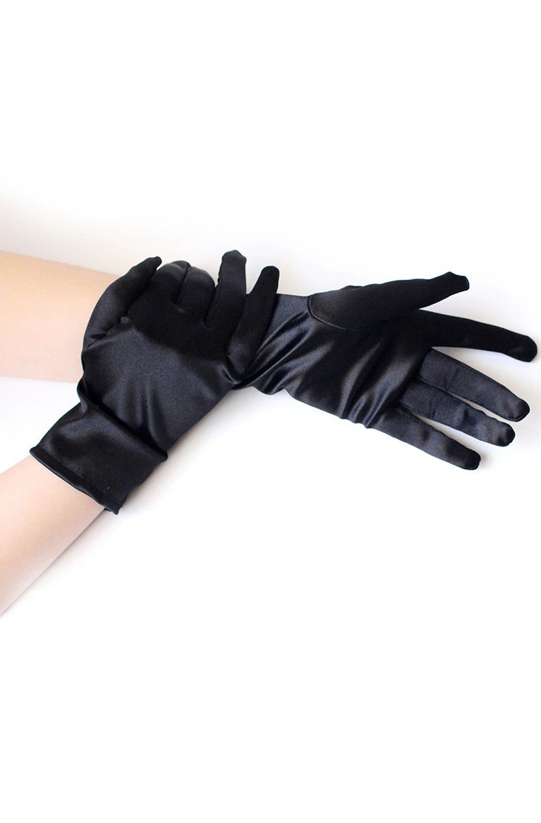 Карнавальные перчатки короткие (черные)