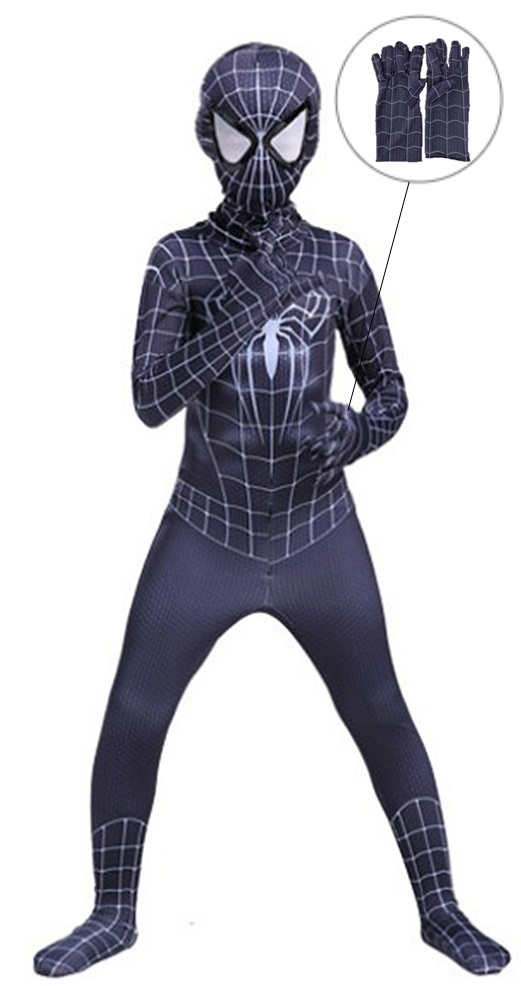 Костюм Человека-паука с перчатками (черный)